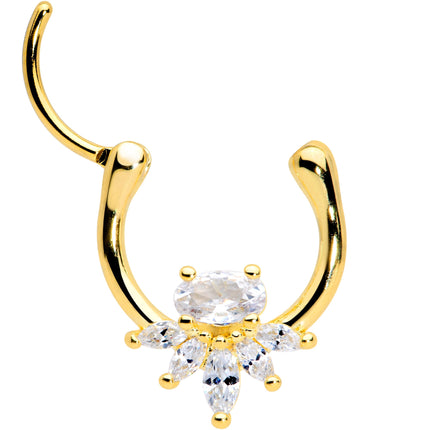 18G 3/8 Clear Gem Gold Tone Anodized Spray Cartilage Clicker