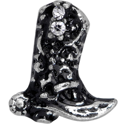 16G 5/16 Clear Gem Cowboy Boot Labret Monroe Tragus