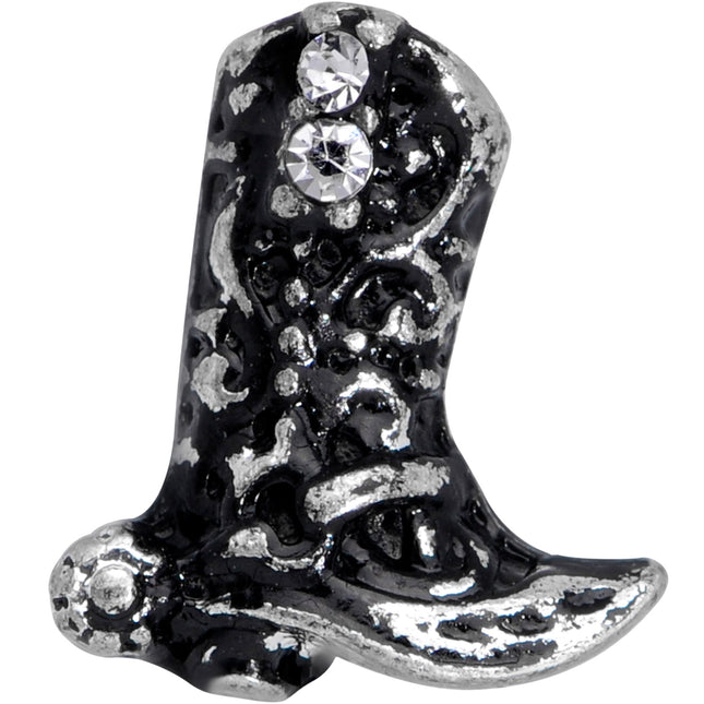 16G 5/16 Clear Gem Cowboy Boot Labret Monroe Tragus