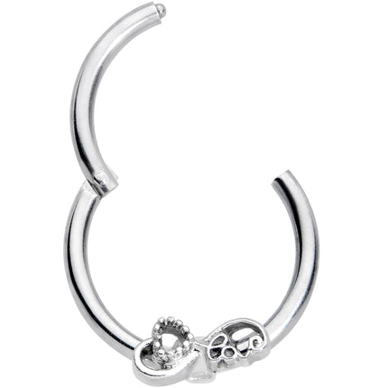 16G 3/8 Infinity Heart Valentines Day Hinged Segment Ring