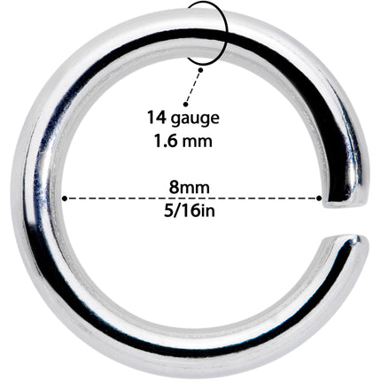 14G 5/16 Seamless Cartilage Ring Set of 12