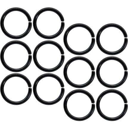 16G 5/16 Black Anodized Seamless Cartilage Ring Set of 12
