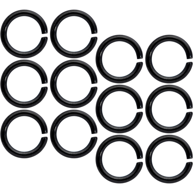 14G 5/16 Black Anodized Seamless Cartilage Ring Set of 12