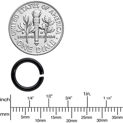 14G 5/16 Black Anodized Seamless Cartilage Ring Set of 12