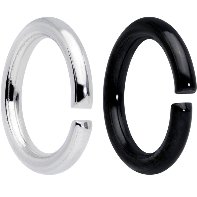 14G 5/16 Steel Black Anodized Seamless Cartilage Ring Set of 12