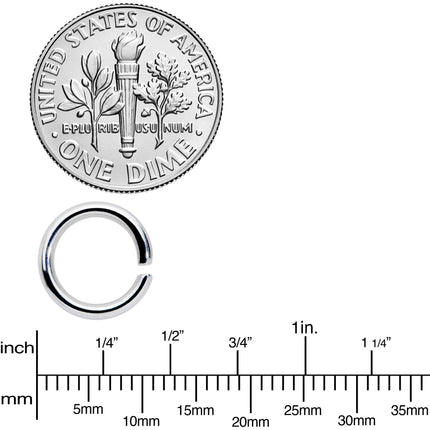 14G 5/16 Steel Rose Gold Tone Seamless Cartilage Ring Set of 12