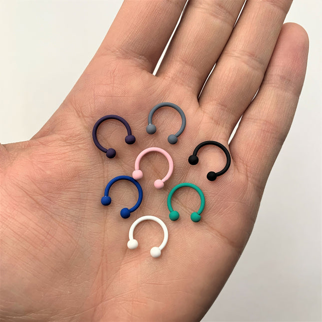 16G 3/8 Delicious Dark Purple Matte Horseshoe Circular Barbell
