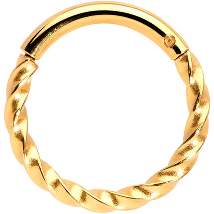 16G 5/16 Gold Tone Twisted Elegance Cartilage Clicker