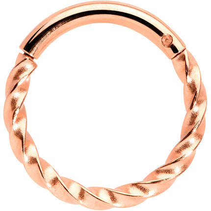 16G 5/16 Rose Gold Tone Twisted Elegance Cartilage Clicker