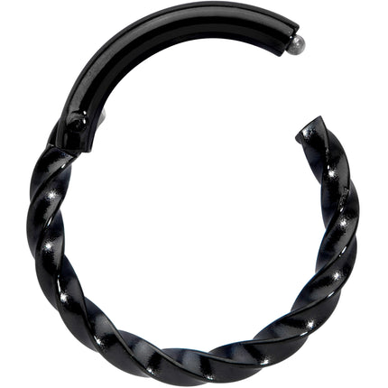 16G 5/16 Black Twisted Elegance Cartilage Clicker