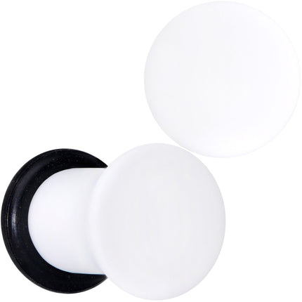 Wonderful White Matte Acrylic Single Flare Plug Set