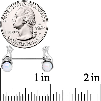 14G 9/16 Aurora Orb Baby Bear Barbell Nipple Ring Set