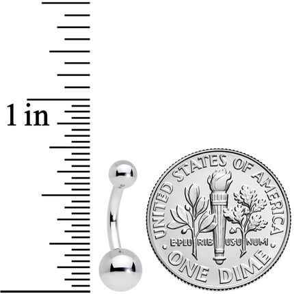 14G 5/16 Grade 23 Titanium Belly Ring Curved Barbell