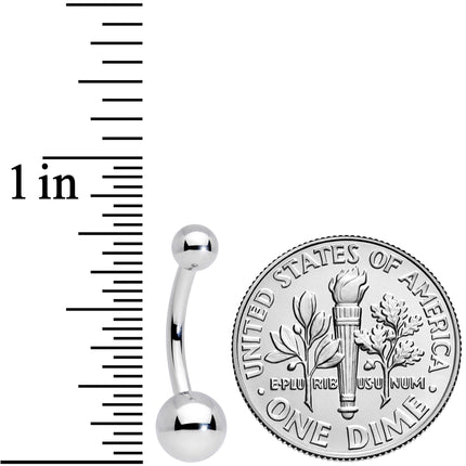 14G 3/8 Grade 23 Small Ball Titanium Belly Ring Curved Barbell