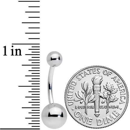14G 7/16 Grade 23 Titanium Belly Ring Curved Barbell