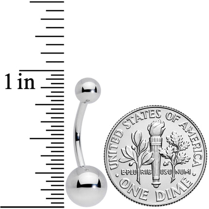 14G 1/2 Grade 23 Titanium Belly Ring Curved Barbell
