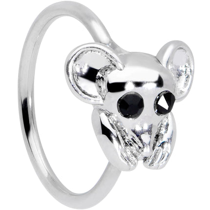 20G 5/16 Black Gem Mysterious Mouse Nose Hoop
