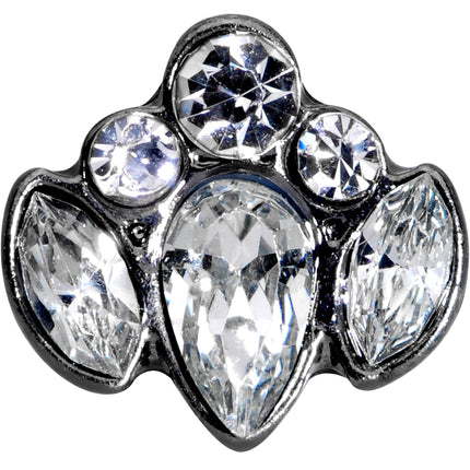 16G 5/16 Clear Gem Black Cluster Labret Monroe Tragus