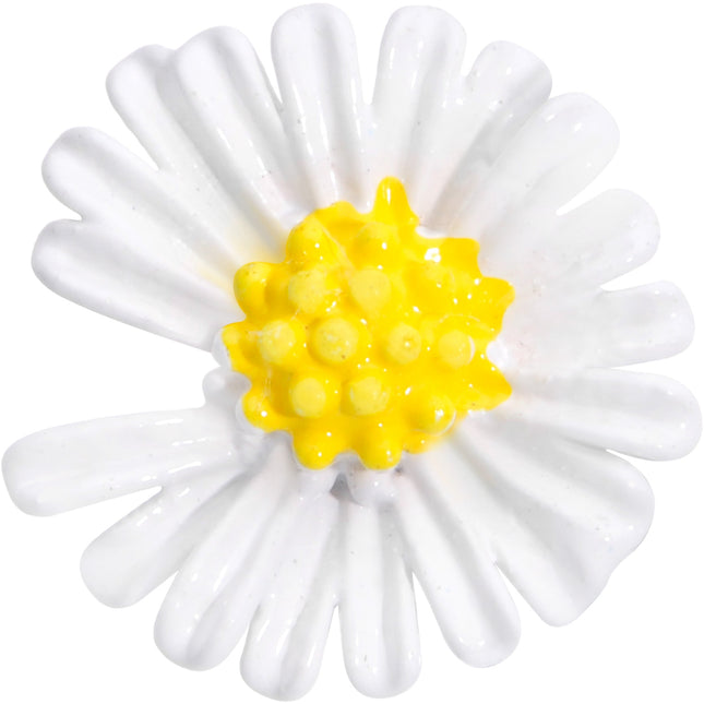 16G 1/4 White Daisy Flower Cartilage Tragus Earring