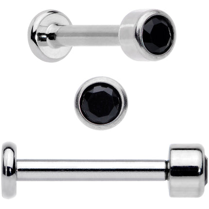 16G 5/16 Black Gem Grade 23 Titanium Internally Threaded Labret