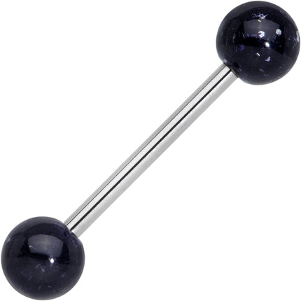 Grade 23 Titanium Black Glitter Ball Barbell Tongue Ring
