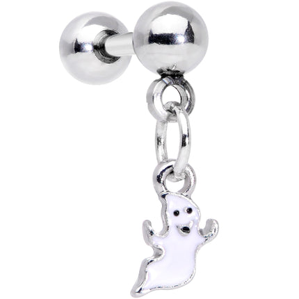 16G 1/4 Clear Gem Happy Ghost Halloween Dangle Cartilage Earring