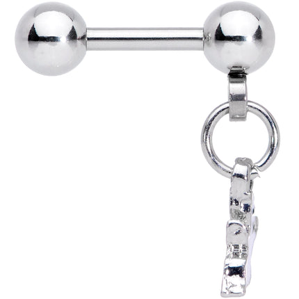 16G 1/4 Clear Gem Happy Ghost Halloween Dangle Cartilage Earring
