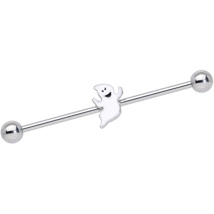 14G Happy Ghost Halloween Industrial Barbell 38mm
