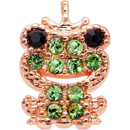 20G 5/16 Green Gem Rose Gold Tone Royal Frog Nose Hoop