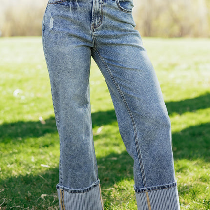 Elia Cuffed Straight Loose Jeans