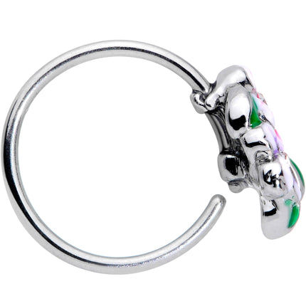 20G 5/16 Clear Gem Fanciful Flowers Nose Hoop