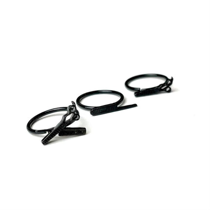 16G 1/4 Black Scissor Comb Hair Cartilage Tragus Earring Set of 3