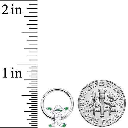 16G 3/8 White Green Mummy Halloween Hinged Segment Ring