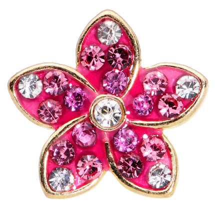 16G 1/4  Purple Gem Gold Tone Fabulous Flower Cartilage Tragus