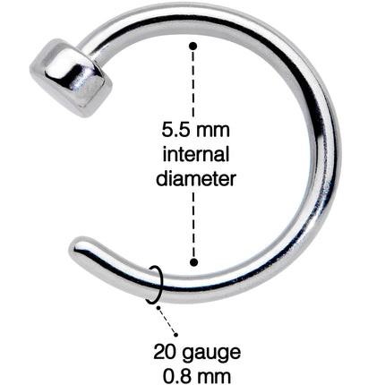 20G 1/4 Simple Disc Nose Hoop