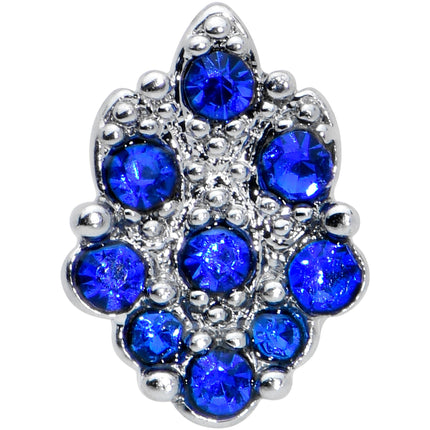20G 1/4 Blue CZ Gem Fountain Nose Bone
