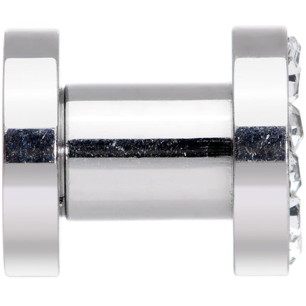 4G Clear Gem Concentric Circles Screw Fit Plug Set