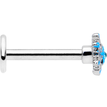 16G 5/16 Aqua Gem Winter Snowflake Christmas Labret Monroe Tragus