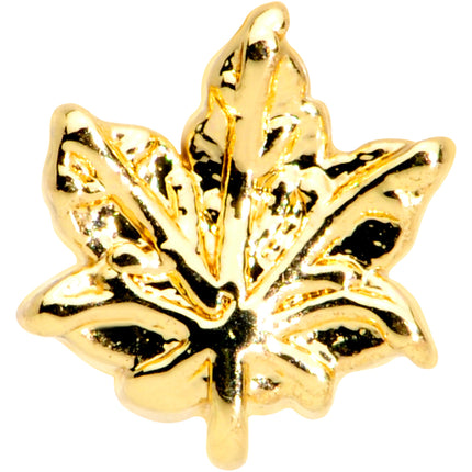16G 5/16 Gold Tone Pot Leaf Labret Monroe Tragus