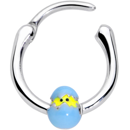 16G 3/8 Blue Easter Egg Chick Cartilage Clicker