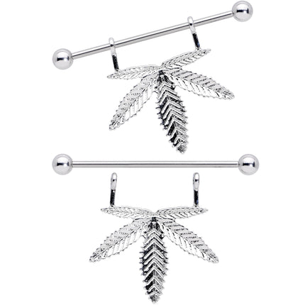14G 11/16 Hanging Pot Leaf Dangle Nipple Shield Set