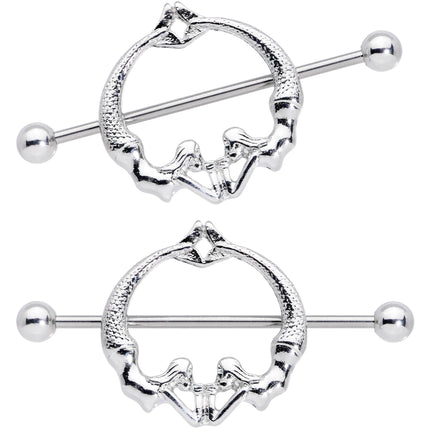 14G 13/16 Double Mermaid Nautical Nipple Shield Set