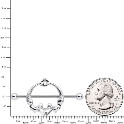 14G 13/16 Double Mermaid Nautical Nipple Shield Set