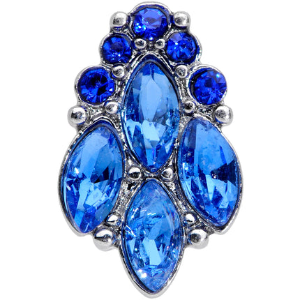 16G 1/4 Blue CZ Gem Fountain Cartilage Tragus Earring