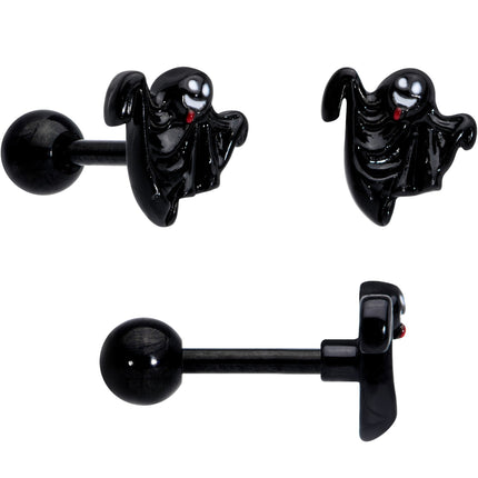 16G 1/4 Ghosts Pumpkin Halloween Cartilage Tragus Set of 3