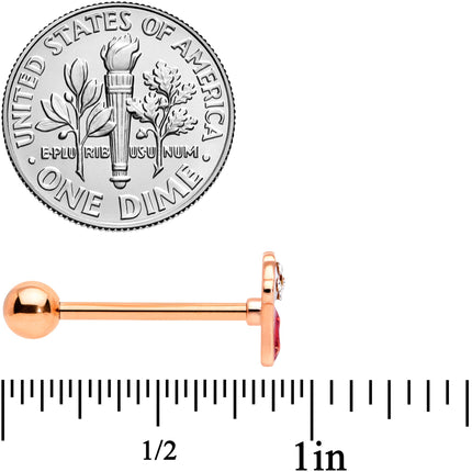Clear CZ Gem Rose Gold Tone Christmas Stocking Barbell Tongue Ring