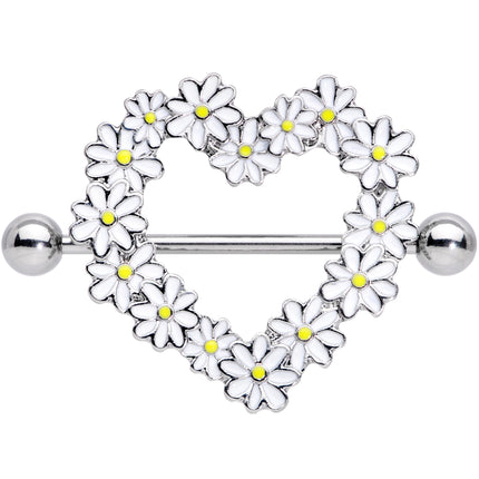 14G 13/16 Daisy Flower Heart Valentines Nipple Shield Set