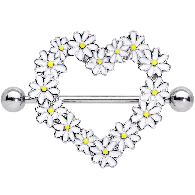 14G 13/16 Daisy Flower Heart Valentines Nipple Shield Set