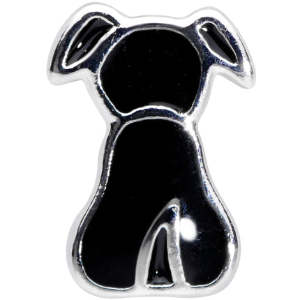 16G 1/4 Black Sitting Dog Cartilage Tragus Earring