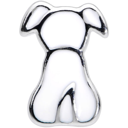 16G 1/4 White Sitting Dog Cartilage Tragus Earring
